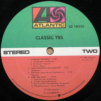 Yes : Classic Yes (LP, Comp, SP-)