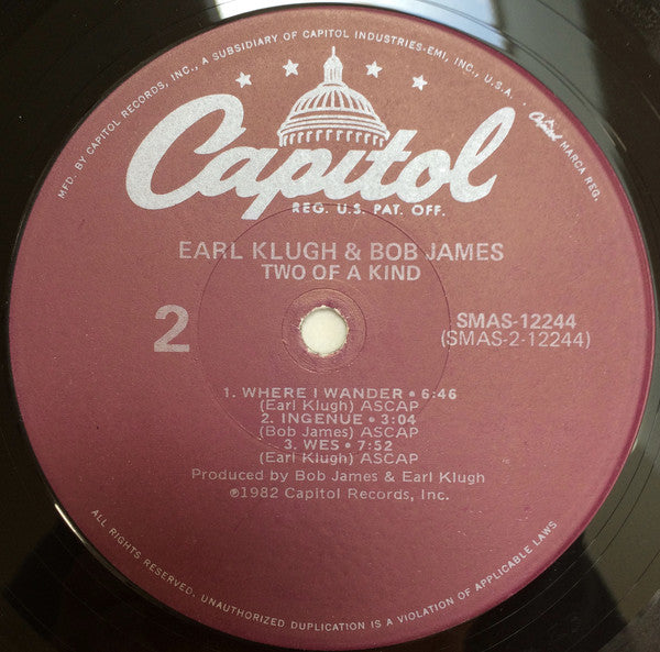 Earl Klugh And Bob James : Two Of A Kind (LP, Album, Gat)
