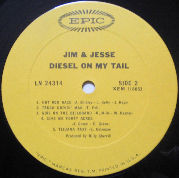 Jim & Jesse : Diesel On My Tail (LP, Album, Mono, Pit)