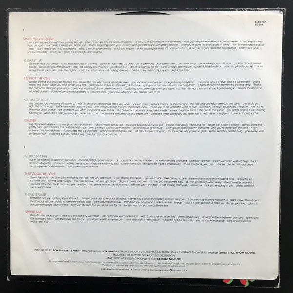 The Cars : Shake It Up (LP, Album)