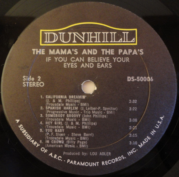 The Mama's And The Papa's* : If You Can Believe Your Eyes And Ears (LP, Album, RP)