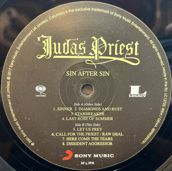 Judas Priest : Sin After Sin (LP, Album, RE, 180)