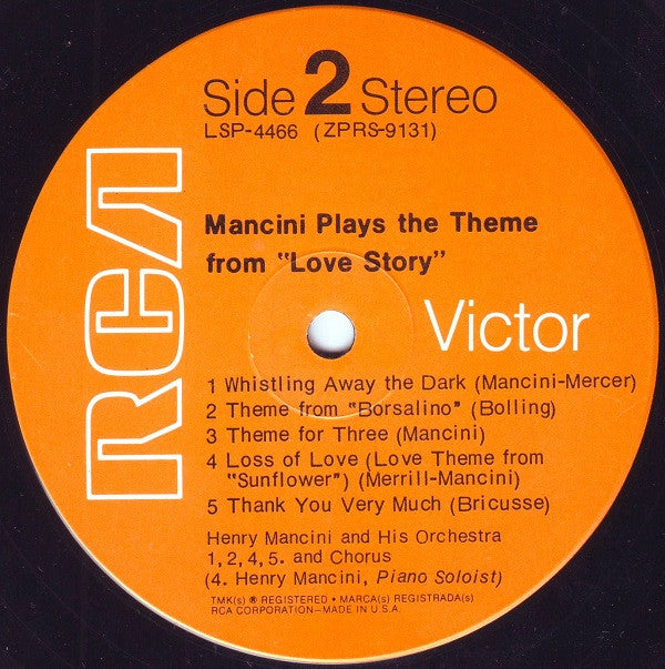Henry Mancini : Mancini Plays The Theme From "Love Story" (LP, Album, Hol)