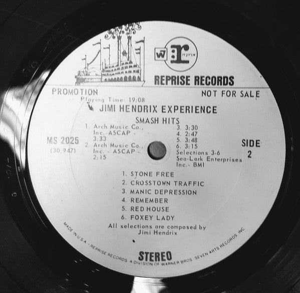 The Jimi Hendrix Experience : Smash Hits (LP, Comp, Promo)