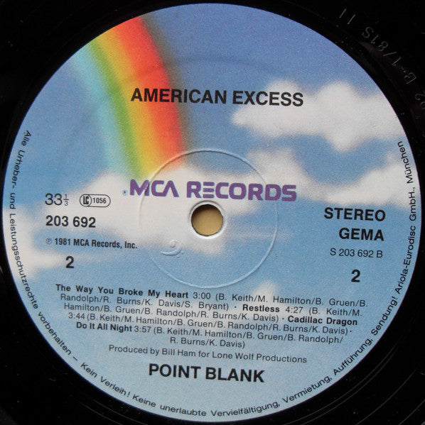 Point Blank (9) : American Excess (LP, Album)