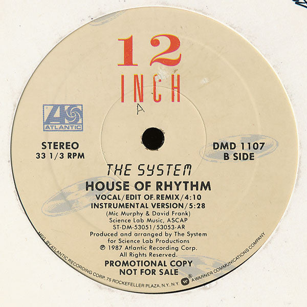 The System : House Of Rhythm (12", Promo)