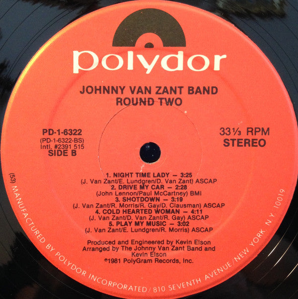 Johnny Van Zant Band : Round Two (LP, Album, Hau)