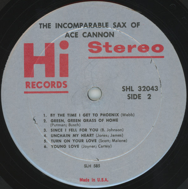 Ace Cannon : Incomparable Sax Of Ace Cannon (LP, Album, Mon)