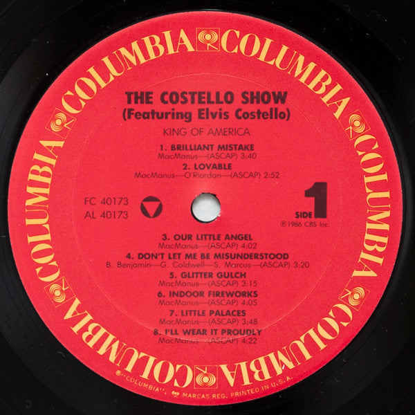 The Costello Show Featuring Elvis Costello : King Of America (LP, Album, Car)