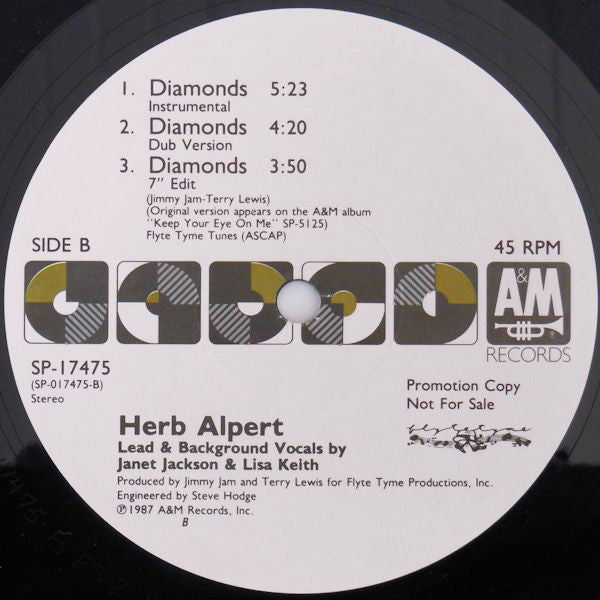 Herb Alpert : Diamonds (12", Promo)