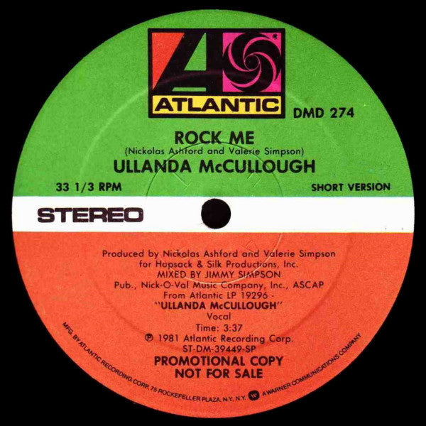 Ullanda McCullough : Rock Me (12", Promo)
