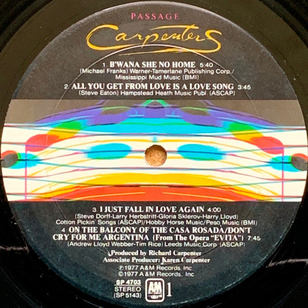 Carpenters : Passage (LP, Album, Mon)