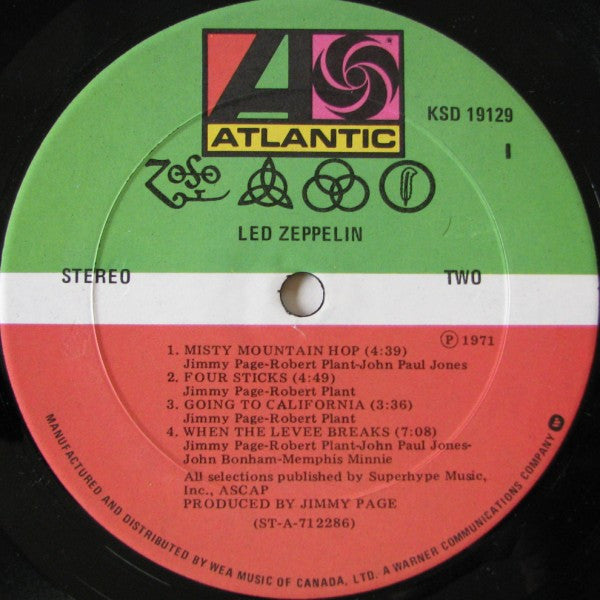 Led Zeppelin : Untitled (LP, Album, RE)
