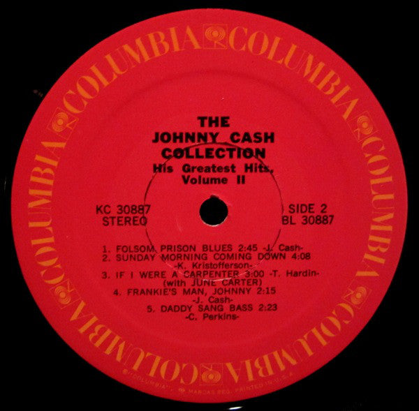Johnny Cash : The Johnny Cash Collection • His Greatest Hits, Volume II (LP, Comp)