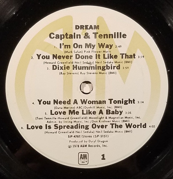 Captain And Tennille : Dream (LP, Album, Ric)
