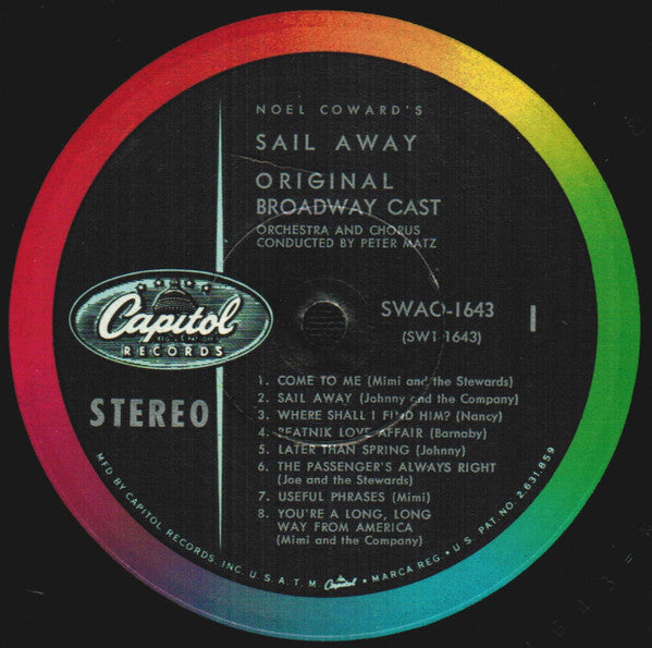 Noël Coward / Starring Elaine Stritch : Sail Away (Original Broadway Cast) (LP, Album, Scr)