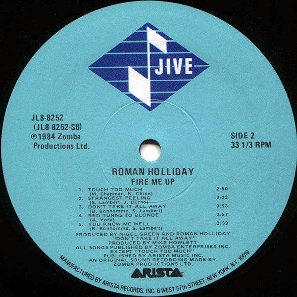 Roman Holliday : Fire Me Up (LP, Album)