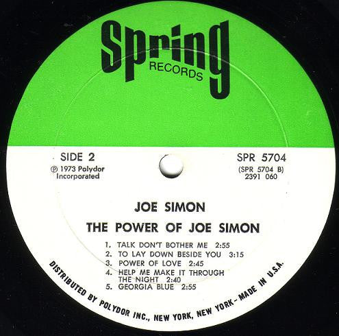 Joe Simon : The Power Of Joe Simon (LP, Album)