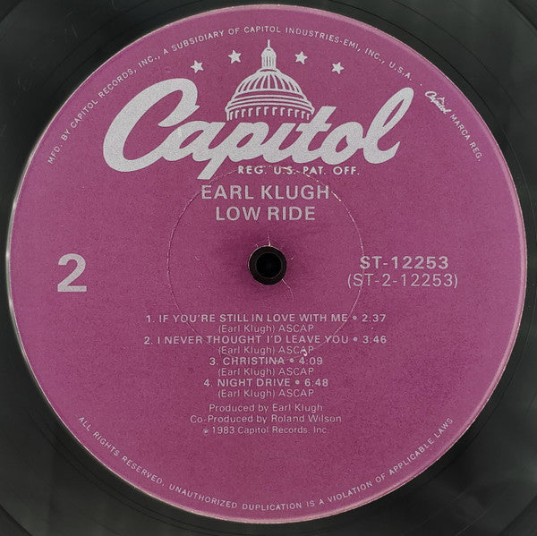 Earl Klugh : Low Ride (LP, Album, Jac)