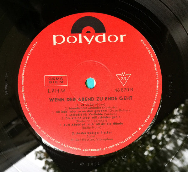 Orchester Rüdiger Piesker, Michel Hausser : Wenn Der Abend Zu Ende Geht (Melodien Zum Tanzen Und Träumen) (LP, Album, Mono)