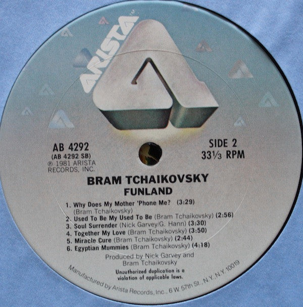 Bram Tchaikovsky : Funland (LP, Album, San)