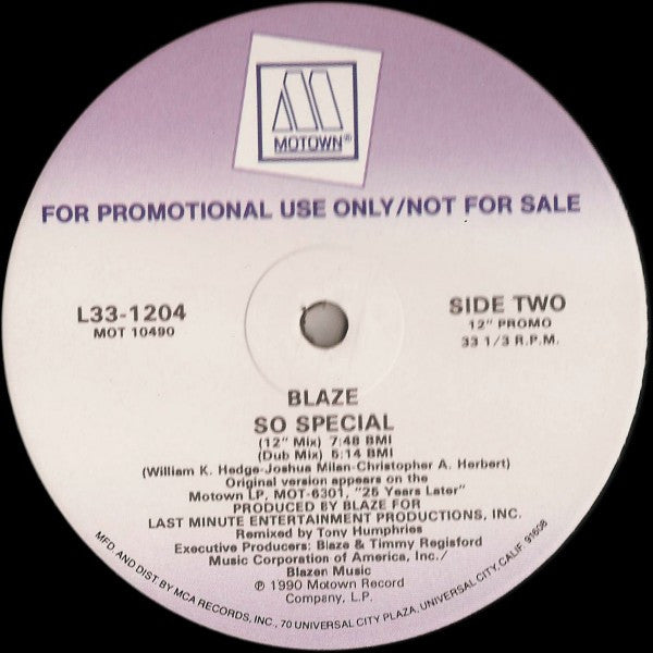 Blaze : So Special (12", Promo)