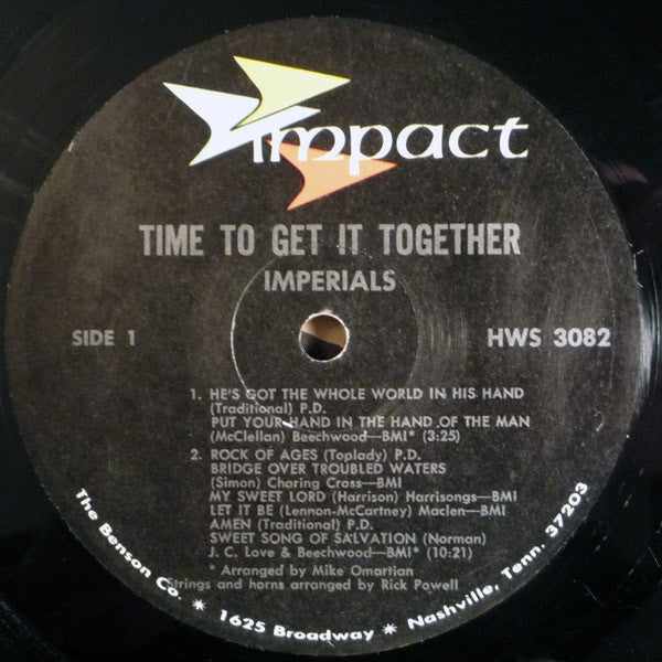Imperials : Time To Get It Together (LP, Album)