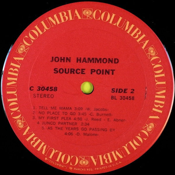 John Paul Hammond : Source Point (LP, Album, Ter)
