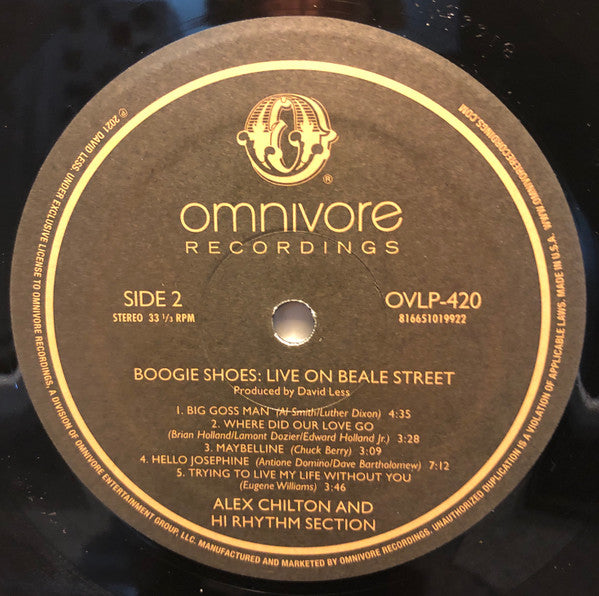 Alex Chilton and Hi Rhythm : Boogie Shoes: Live On Beale Street (LP, Album)