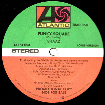 Shaaz : Funky Square (12", Promo)