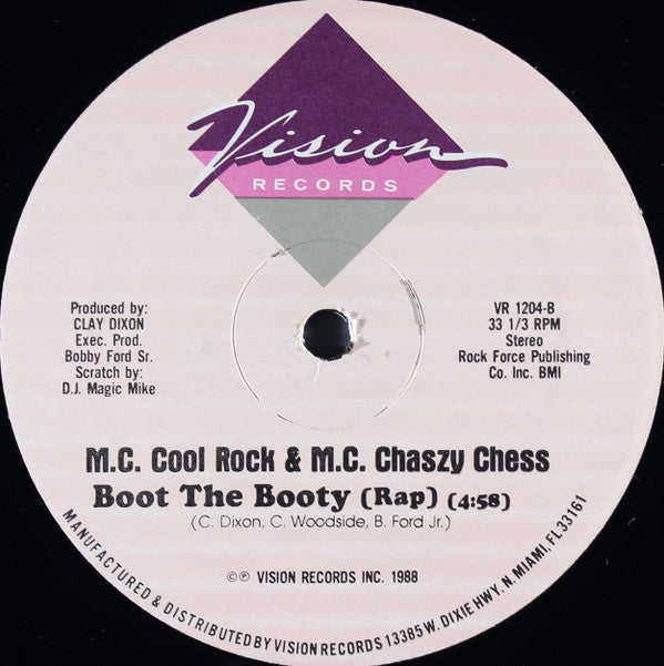 MC Cool Rock & MC Chaszy Chess : Boot The Booty (12", Pin)