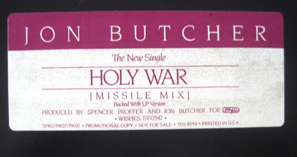 Jon Butcher : Holy War (12", Promo)