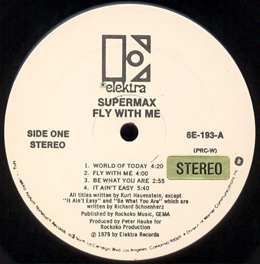 Supermax : Fly With Me (LP, Album, Promo)