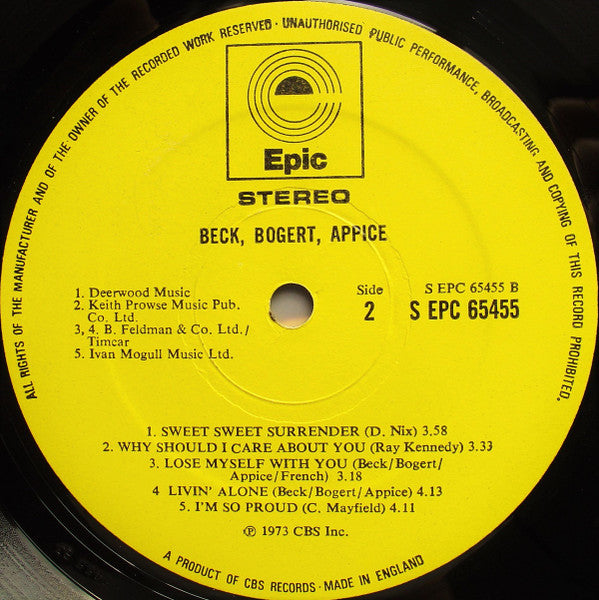 Beck, Bogert & Appice : Beck, Bogert, Appice (LP, Album)
