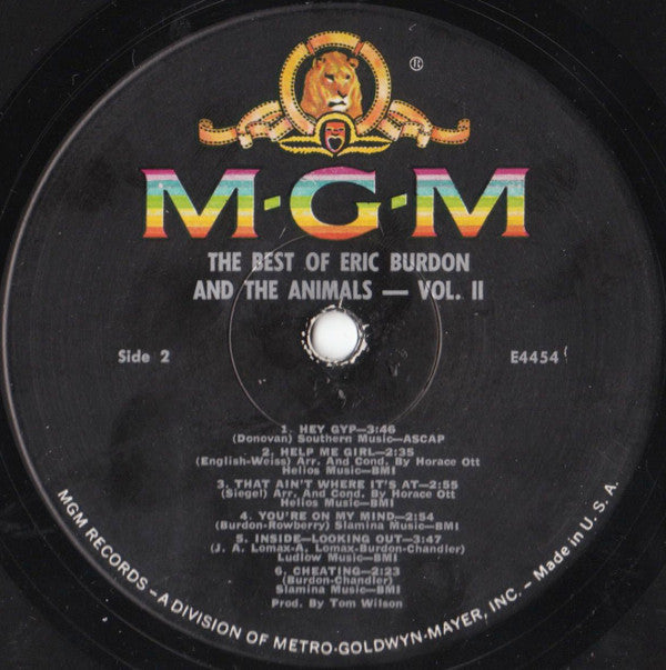 Eric Burdon & The Animals : The Best Of Eric Burdon And The Animals – Vol. II (LP, Comp, Mono)