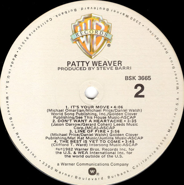 Patty Weaver : Patty Weaver (LP, Album, Win)