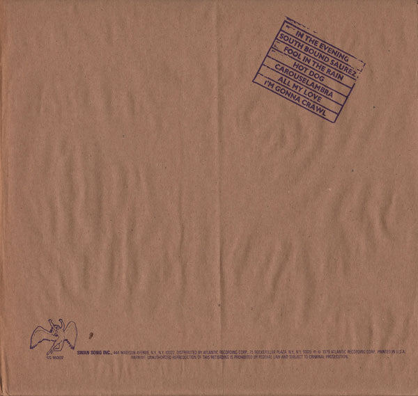 Led Zeppelin : In Through The Out Door (LP, Album, "A")