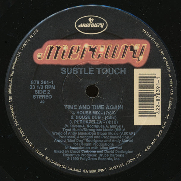 Subtle Touch : Time And Time Again (12")