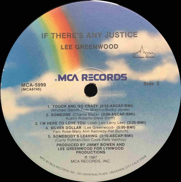 Lee Greenwood : If There's Any Justice (LP, Album, Pin)