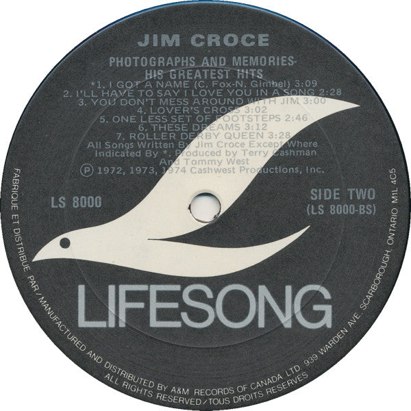 Jim Croce : Photographs And Memories His Greatest Hits (LP, Comp, RE)
