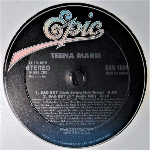 Teena Marie : Bad Boy (12", Promo)