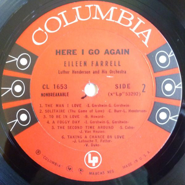 Eileen Farrell, Luther Henderson And His Orchestra : Here I Go Again (LP, Album, Mono)