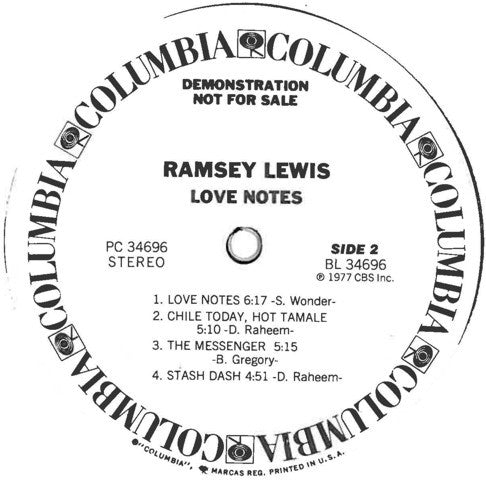 Ramsey Lewis : Love Notes (LP, Album, Promo)