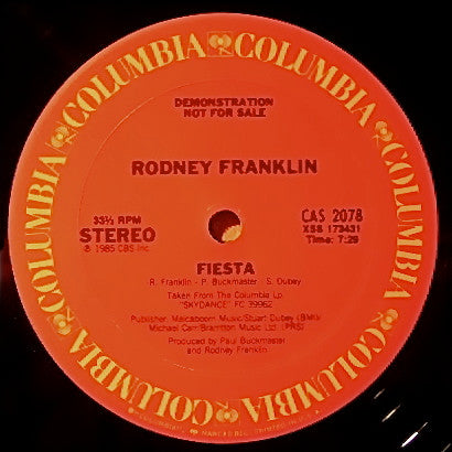 Rodney Franklin : Fiesta (12", Single, Promo)