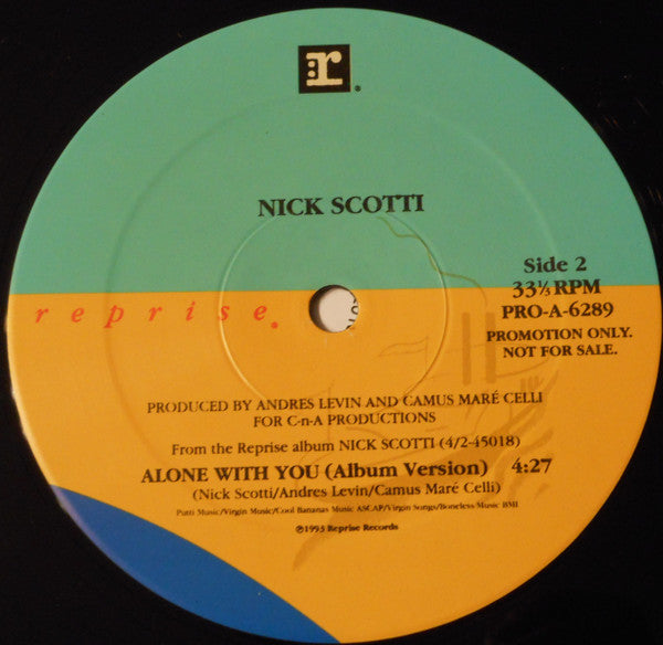 Nick Scotti : Alone With You (12", Promo)