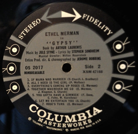 Ethel Merman : Gypsy - A Musical Fable (LP, Album)