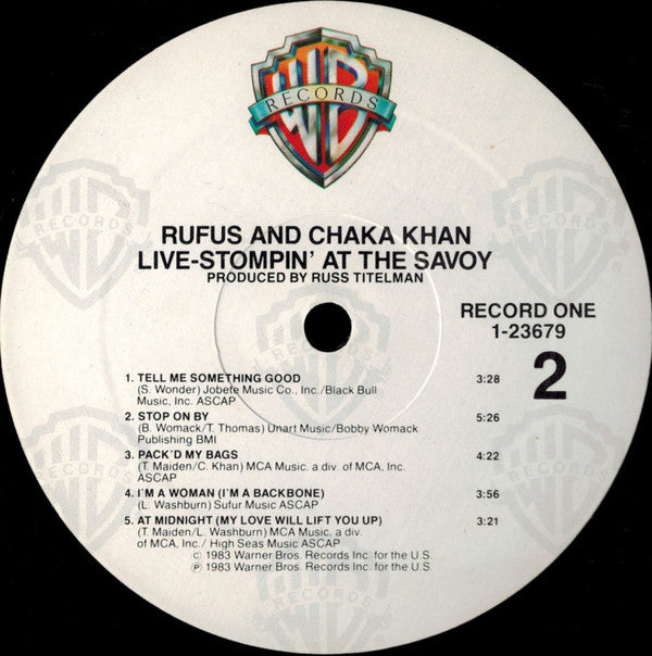 Rufus & Chaka Khan : Live - Stompin' At The Savoy (2xLP, Album, All)