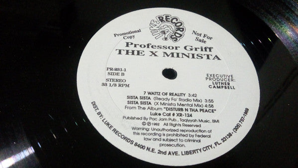 Professor Griff : Sista Sista (12", Promo)