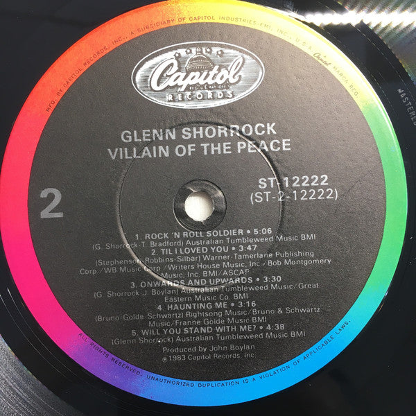 Glenn Shorrock : Villain Of The Peace (LP, Album)