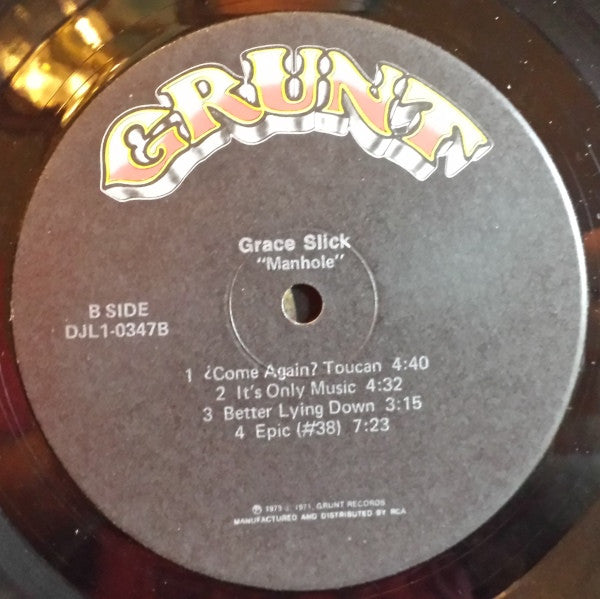 Grace Slick : Manhole (LP, Album, Promo)